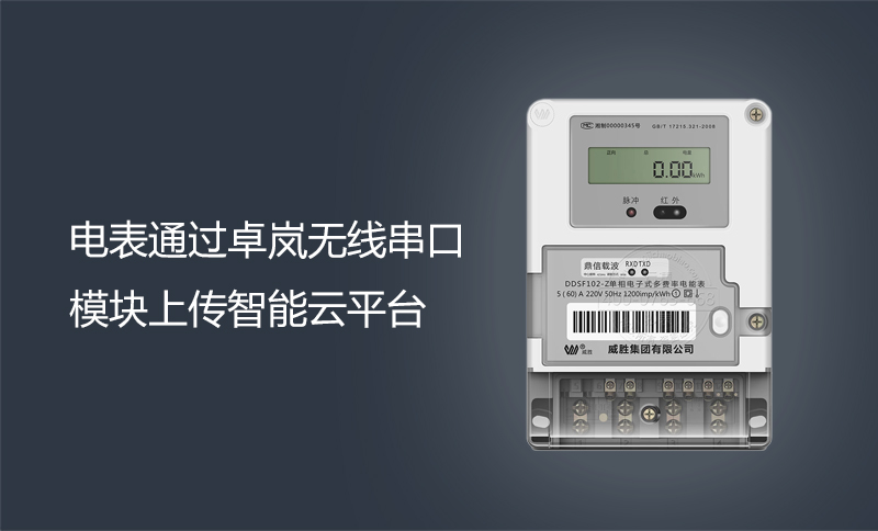 電表通過卓嵐無線串口模塊上傳智能云平臺